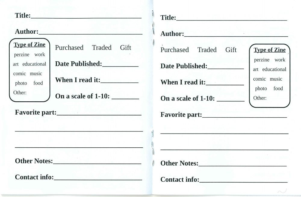 Zinester's Reading Log