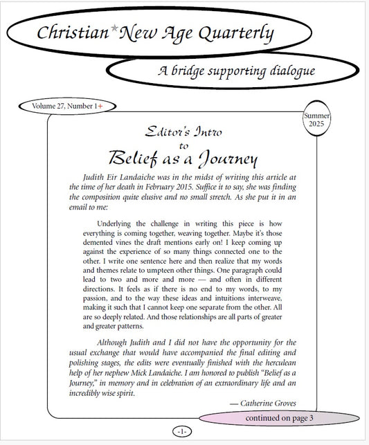 Christian*New Age Quarterly V27,N1 - PLUS