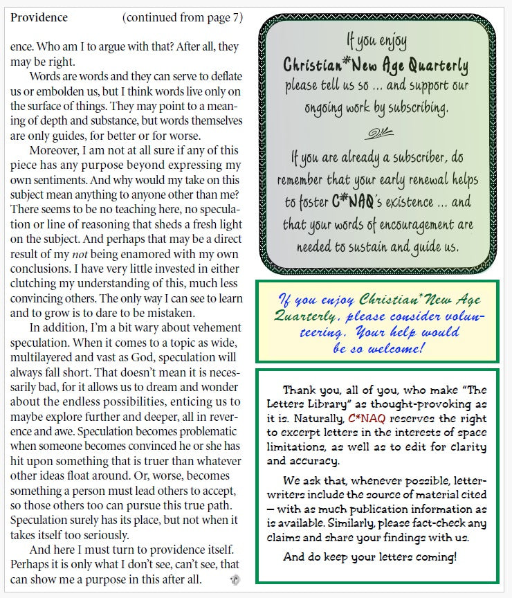 Christian*New Age Quarterly V27,N1 - PLUS