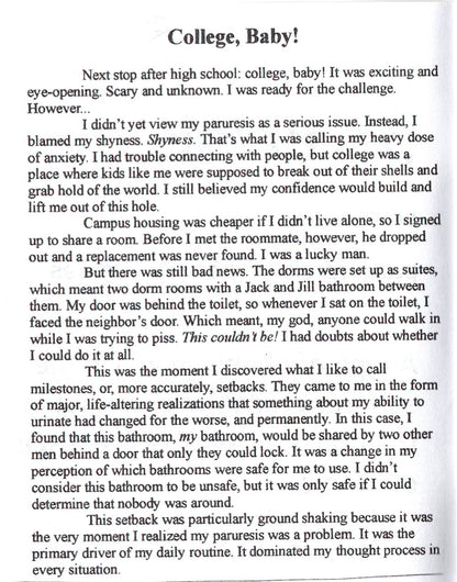 The Paruretic #2: College