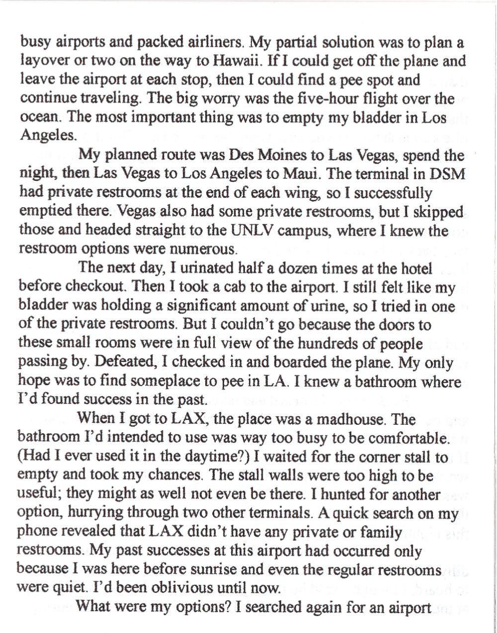 The Paruretic #3: Vacation